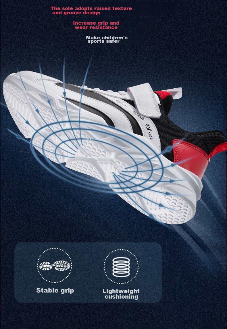361° Running Shoes Sports Shoes Autumn And Winter Boys And Girls (3-12 Years Old) Leather Upper Windproof Running Shoes Rose Pink Color Size 35 8