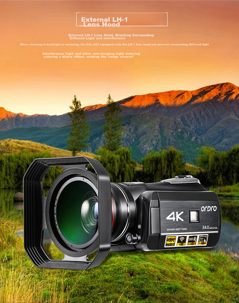 ORDRO AC3 4K Camera, High-Definition Digital DV Professional Camcorder for Home Use, Travel, Outdoor Activities, Weddings, Live Streaming, And Teaching 20