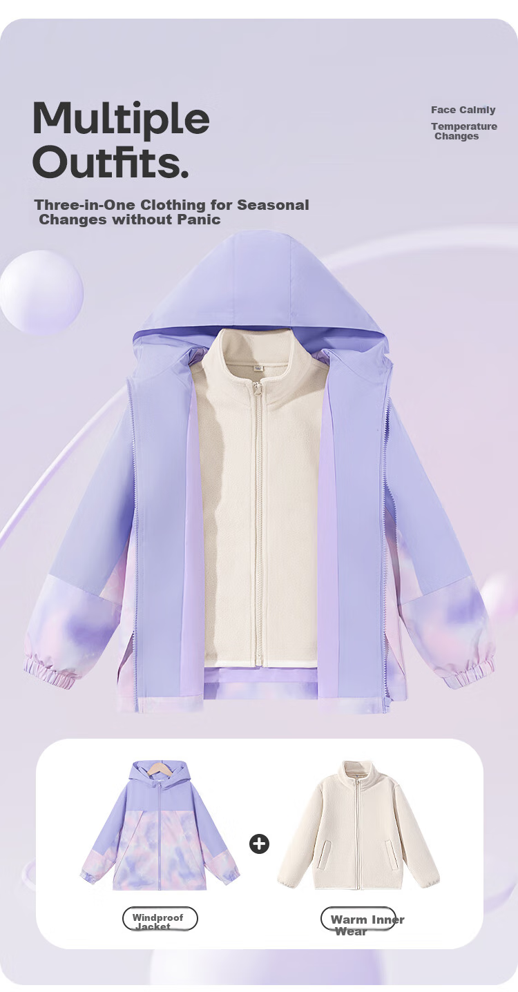 Jeanswest Boys' Jacket, Spring And Autumn Style 2026 New Model, Children's Outdoor Sportswear, Waterproof Clothing, Girls' Spring Hooded Top 5