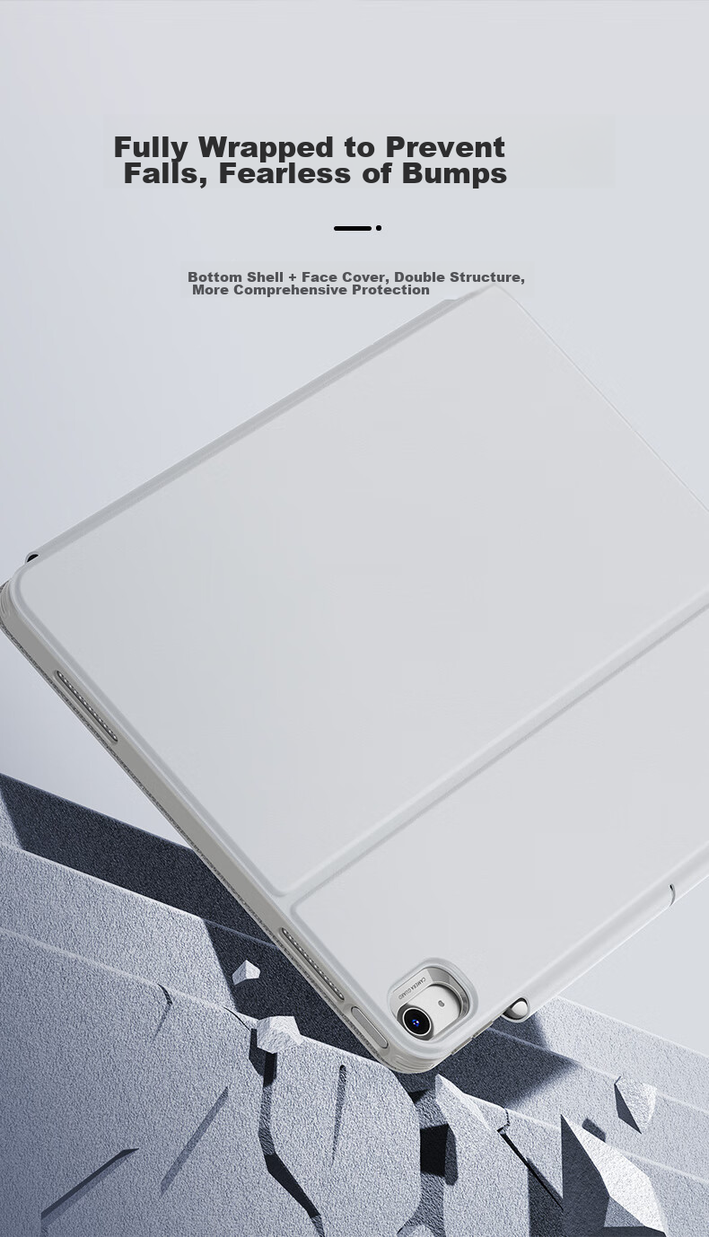 ESR Compatible with IPad Air 8/7/6/5/4 Case, 11-Inch 2026/25 [Detachable Magnetic Cover], M4 Apple Tablet 10.9 Full Protection Shockproof Stand White 8