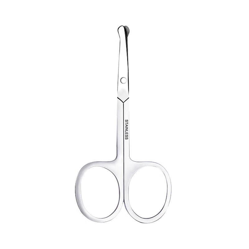 Meifuyu Stainless Steel Round-Tip Nose Hair Trimmer, Small Scissors for Men's Use, Manual Sideburn Trimmer (Thickened Version) MF8941