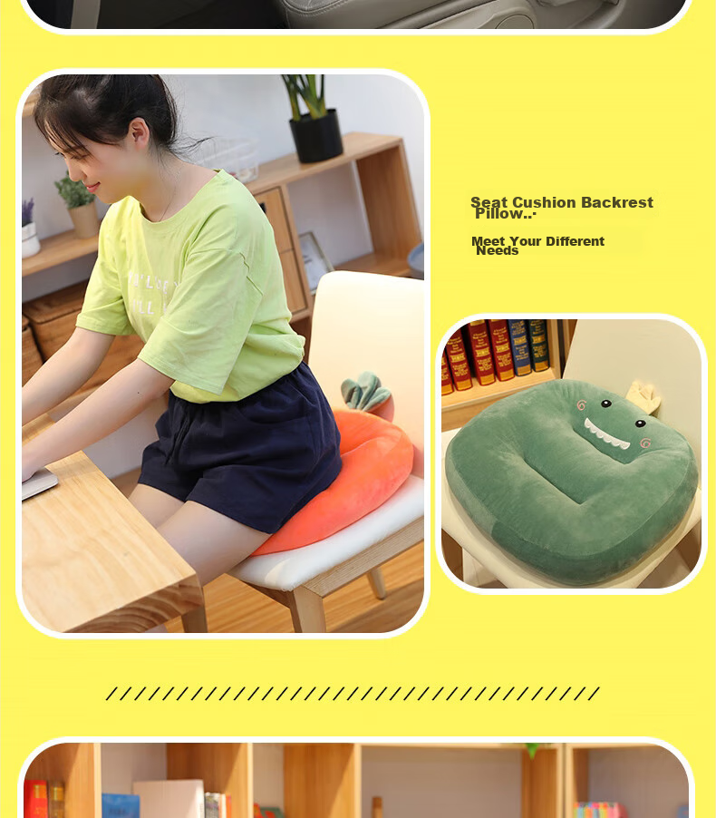 Buleishen Car Seat Cushion, Height-Increasing Pad, All-Season Ventilated Seat Cover, Lumbar Support, for Driving Practice, Car Exam, Anti-Slip Mat 12