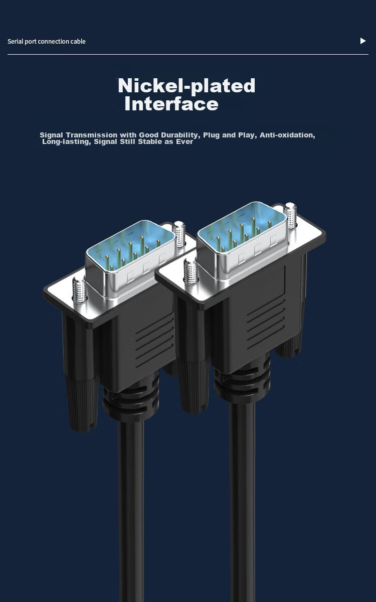 Fengyingzi RS232 Serial Port Male-To Cable, DB9(Male)/DB9(Male), COM Cable, Male-To Extension Cord, Cross-Over Cable, Black, 1 Meter, FYZ-WK53C 8