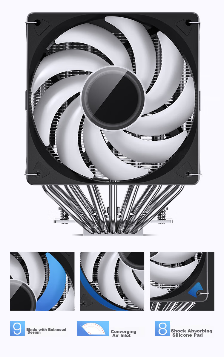 JONSBO CR-3000ARGB Version CPU Air Cooler (Dual Tower Dual Fan / Nickel-Plated 7 Heat Pipes / Motherboard ARGB Sync / PWM / Multi-Platform / Thermal Paste Included) 13