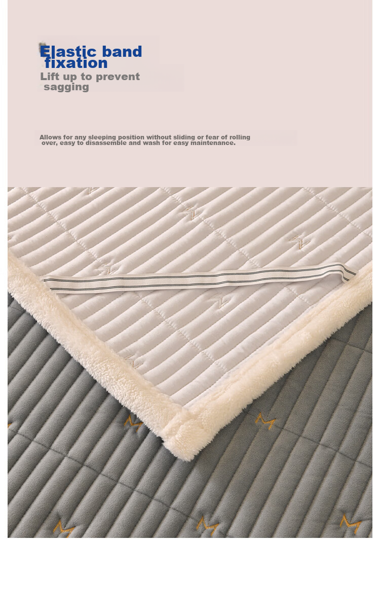 MLILY Mattress 1.8m x 2m Dual-Sided Single Mattress Pad with Warm Plush Cloud-Like Support 10