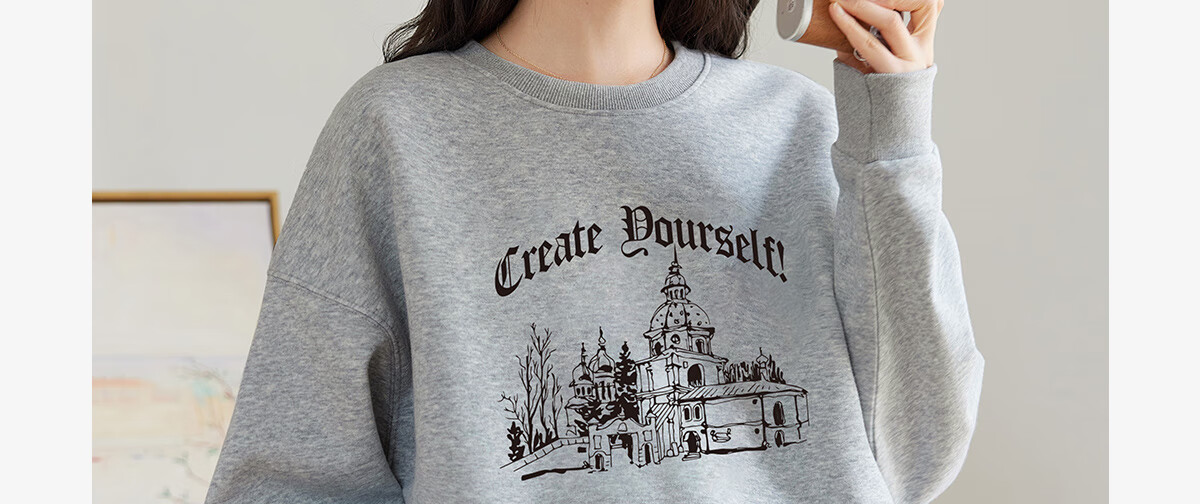 Halo Queen Women's Sweatshirt, Spring And Autumn Round Neck, Letter Print, Fashionable Versatile Comfortable Casual Pullover Top, New Product H143W1028 9