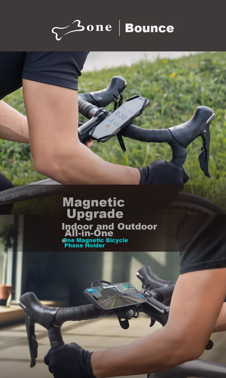 Bone Magnetic Road Bike Phone Mount, Mountain Bike Cycling Navigation Phone Holder, Indoor Cycling Stand Phone Mount 1