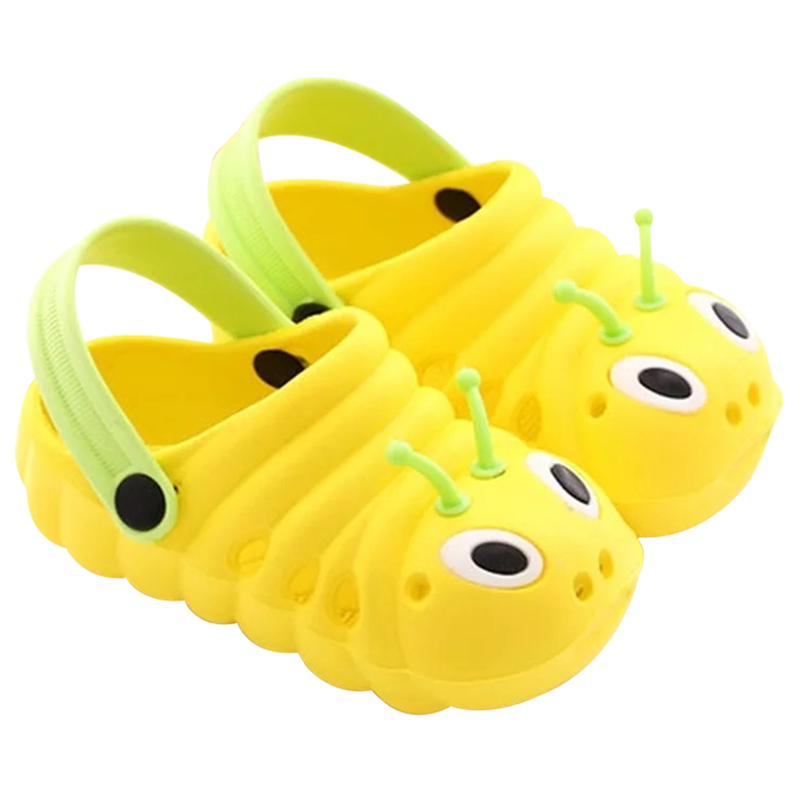 9i9 Kids Summer EVA Soft Sole Non-Slip Clogs Caterpillar Series Water Beach Shoes B125 Yellow Size 26