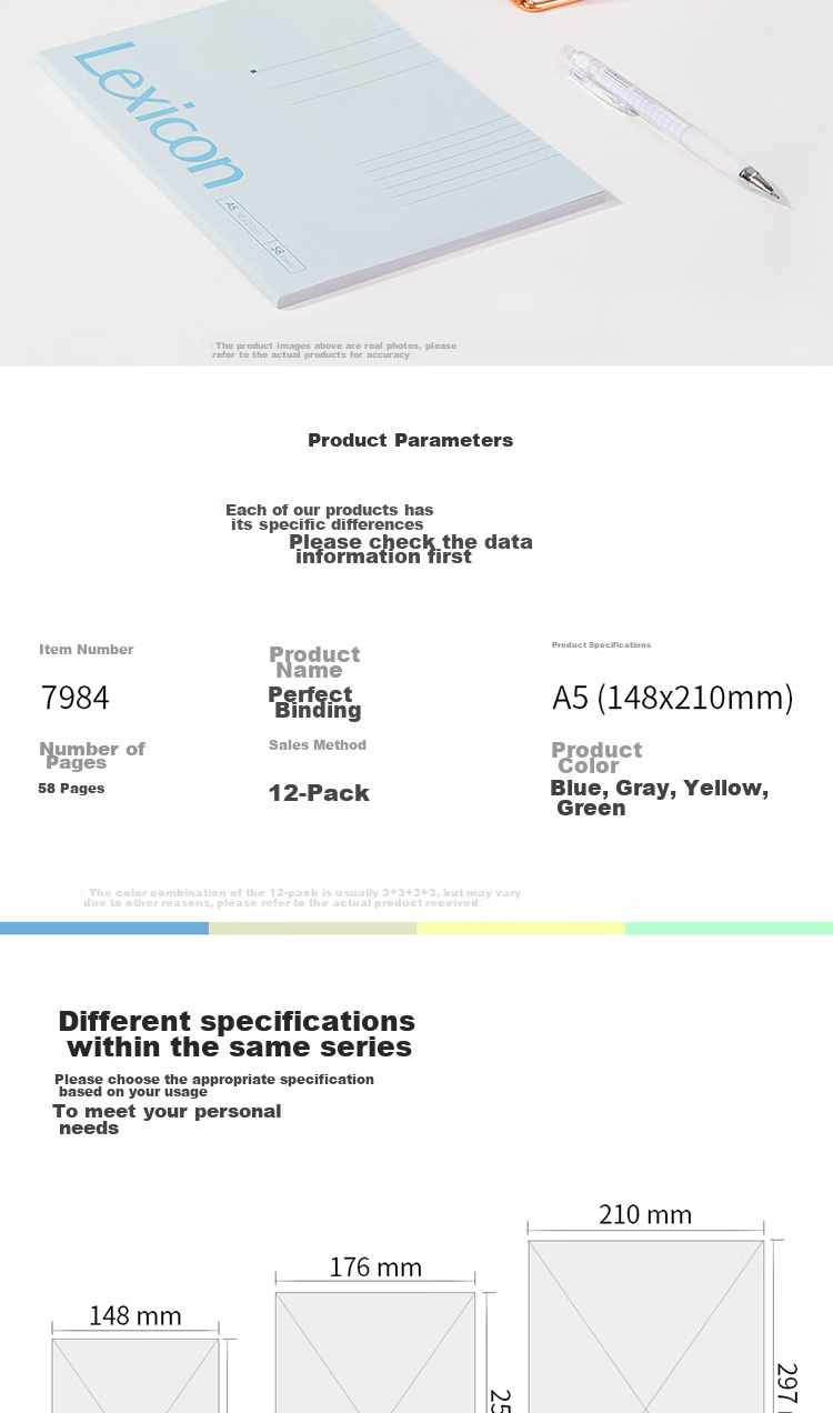 Deli 12 A5/58-Sheet Wirebound Soft Notebook, Journal, Work Notebook, Stationery Office Supplies, 7984 2