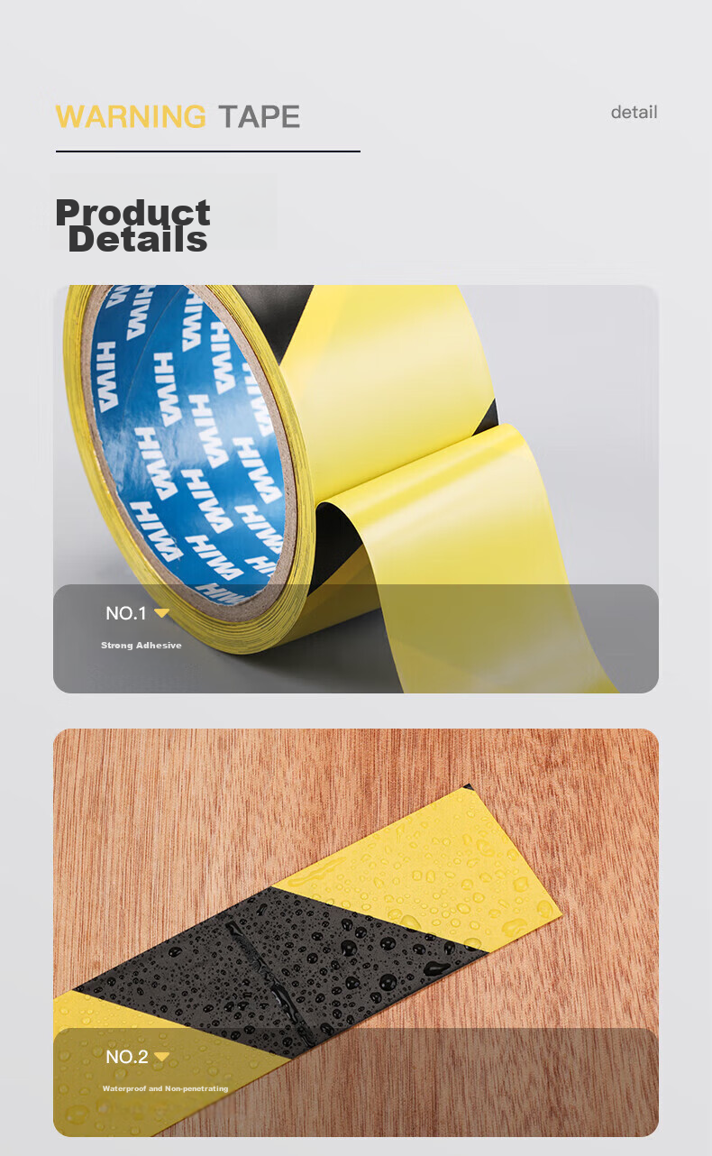 Master Package PVC Warning Tape, 48MM*33M*1 Roll, Yellow And Black Safety Caution Indicator Sticker, Reflective Zebra Positioning Marking, Wall And Floor Stickers 7