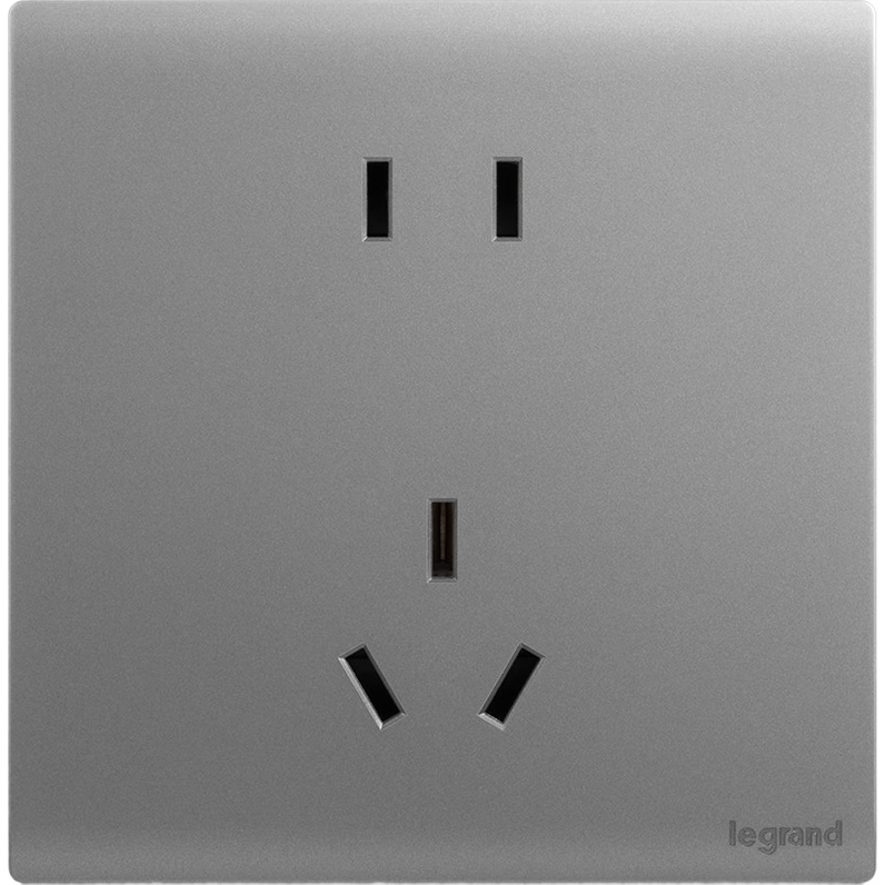 LEGRAND Switch Socket Panel, Jianyue Deep Sand Silver Color, 86-Type Wall Socket, 10A Five-Hole Socket, Pack of Te