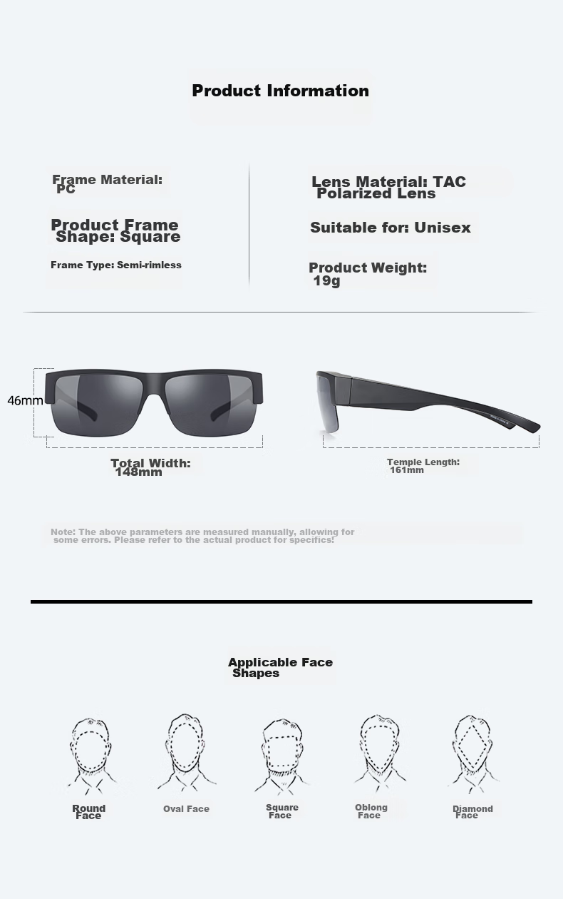 CAXMAN Sunglasses Clip-On for Nearsighted Glasses, Polarized Driving Sunglasses for Men And Women, Sunglasses Holder for Prescription Glasses 19