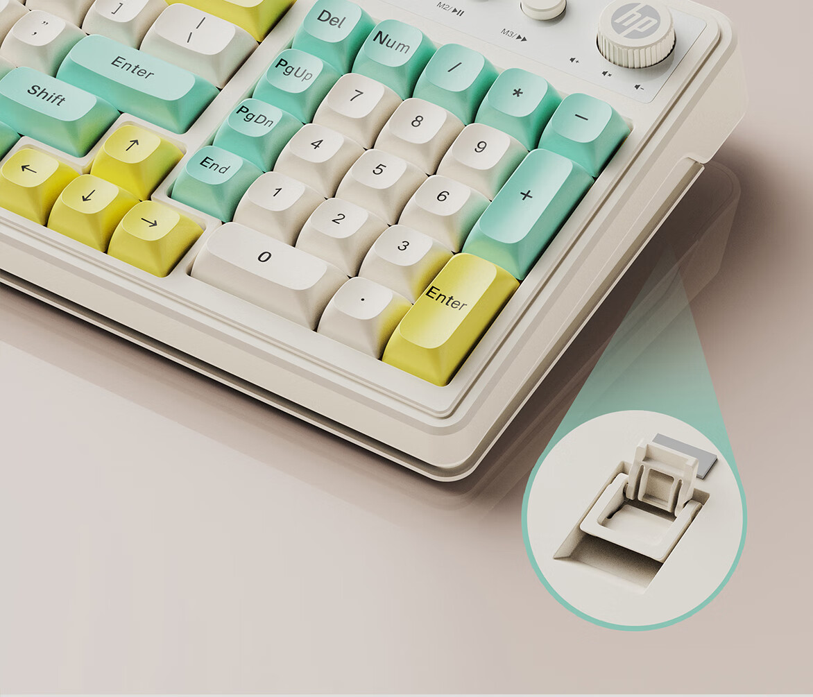 HP K360 Tri-Mode Wireless Bluetooth Keyboard with RGB Lighting, Mechanical Feel, Gaming And Office Use, Black And Gree 10