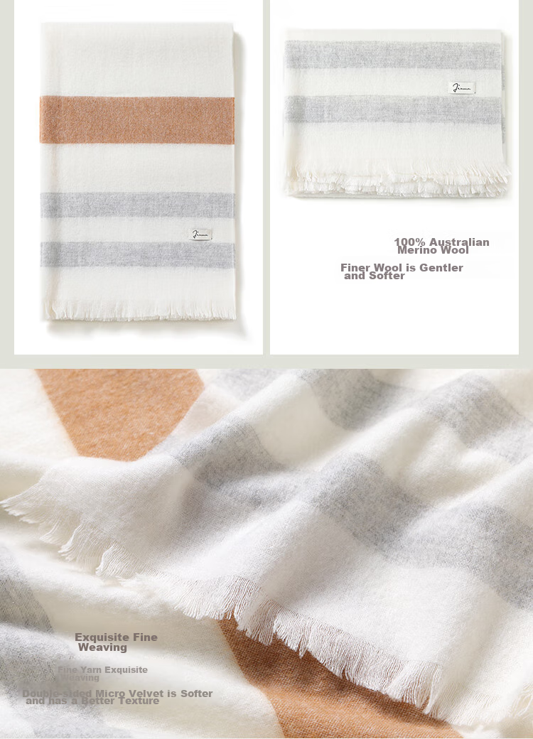 JIUMU Pure Wool Scarf for Women, Autumn And Winter Neck Warmer, Ladies' Warm Shawl, Gift for Women on National Day Or Birthday, Gift Box Packaging 20