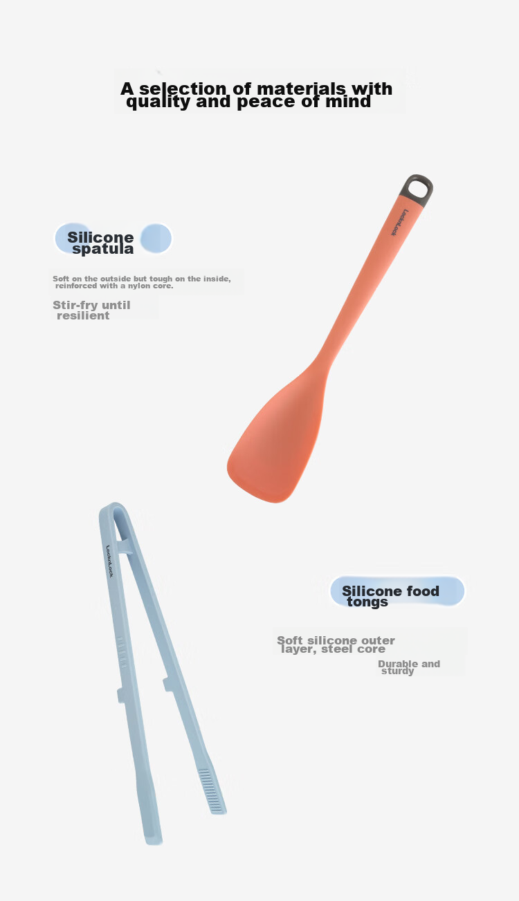 LOCK&LOCK Baby Food Silicone Spatula, Children's And Infant-Specific Heat-Resistant Non-Stick Cooking Tool for Stir-Frying And Frying 2