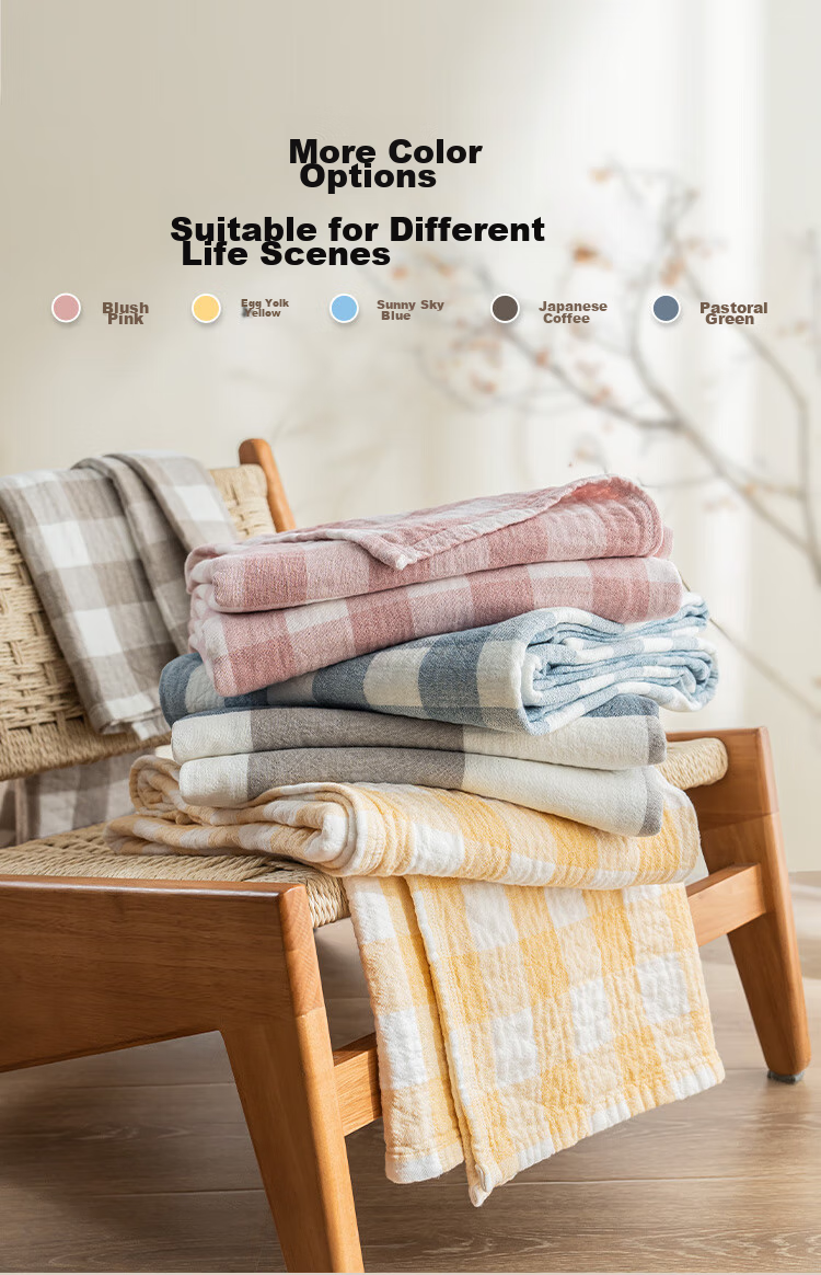 JD Original Pure Cotton Gauze Blanket, 100% Cotton Air Conditioning Quilt Towel Blanket, Class A Woolen Blanket Summer Cool Quilt, Pink 1.5x2m 18