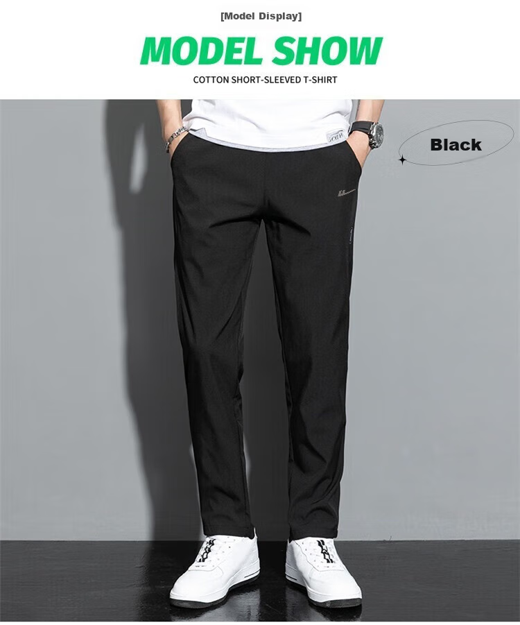 Huili Men's Sports Casual Pants, Summer Ice Silk Quick-Dry Trousers, Loose Straight-Leg Pants for Men, Athletic Pants 11