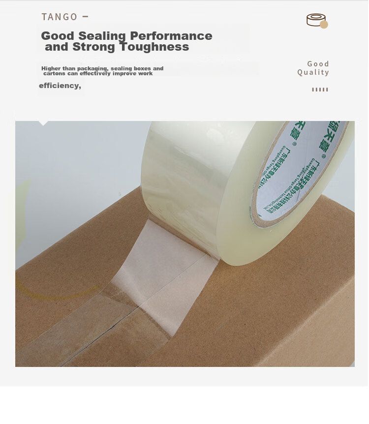 TANGO Transparent Tape, 60mm*40y*30 Rolls/box, High Transparency And Adhesion Wide Tape, for Moving, Packing, Sealing Boxes, Office, Logistics, Express Delivery, Factory, Workshop, 30 Rolls Per Box 7