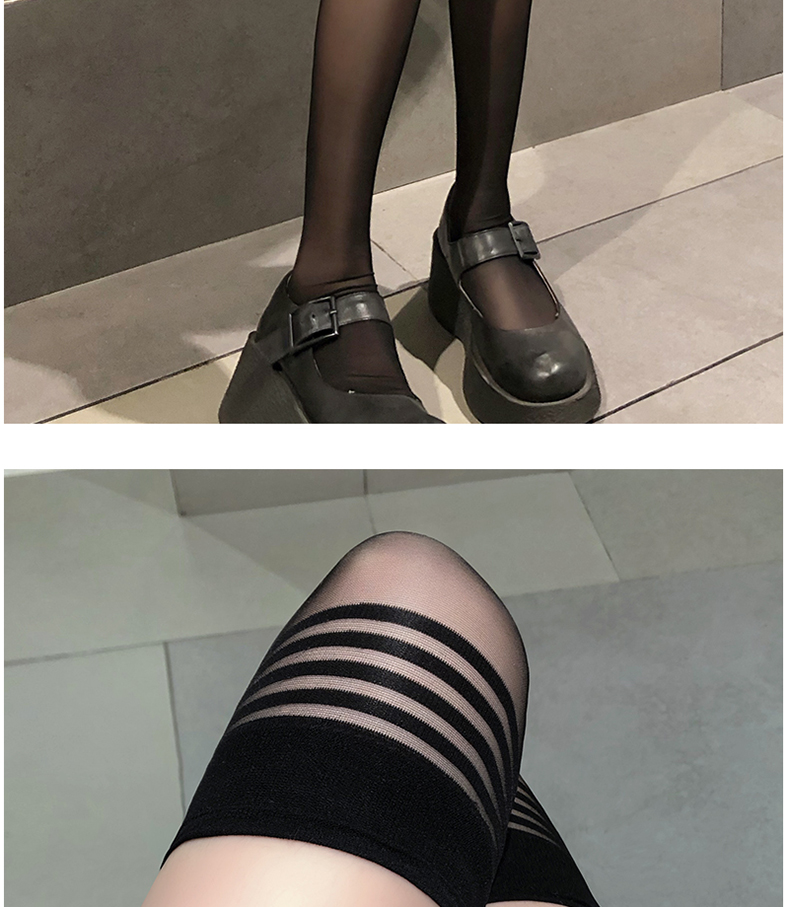 浪莎langsha长筒丝袜女防滑超薄黑丝jk高筒袜3双装性感过膝职场百搭