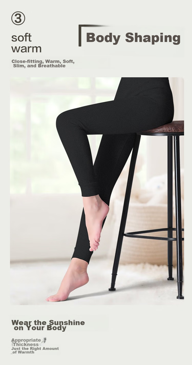 XUEXIMAN Women's Pure Cotton Long Johns, Single Piece All-Cotton Thermal Underwear, Base Layer Pants, Cotton-Lined Leggings, Plus Size Warm Pants for Autumn And Winter Seasons 5
