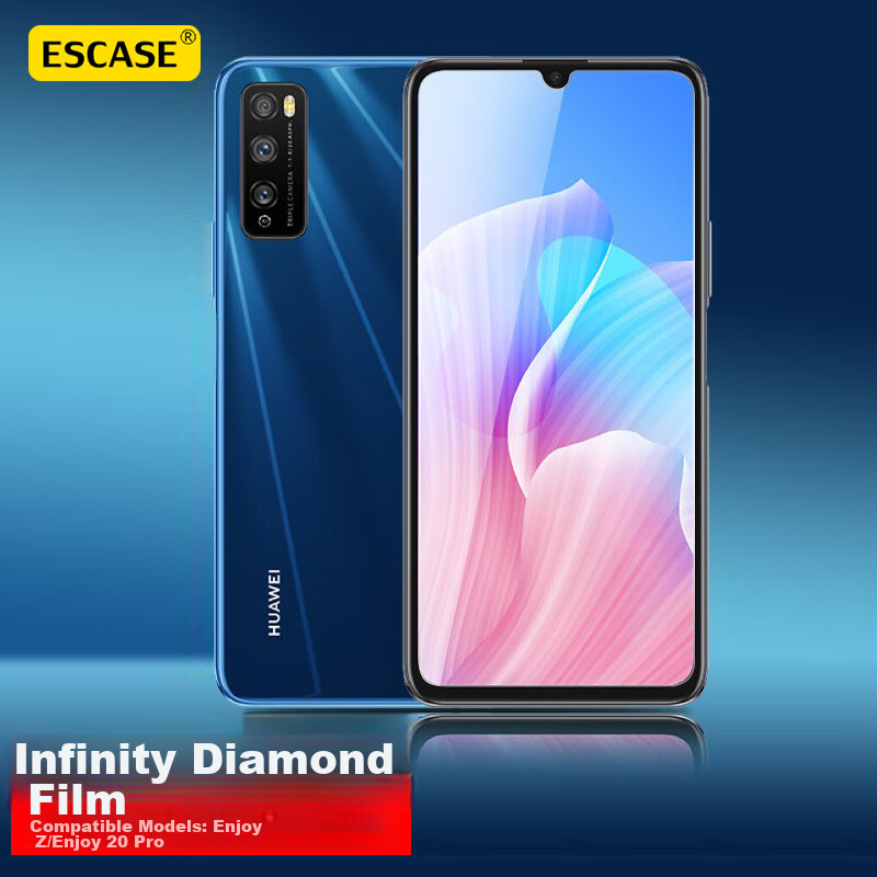 ESCASE Huawei Enjoy 20 Pro/Z Tempered Glass Screen Protector, Huawei 5G Non-Full Coverage Phone Protective Film, No White Edge, Non-Aqueous Coating, Shockproof [High Definition]