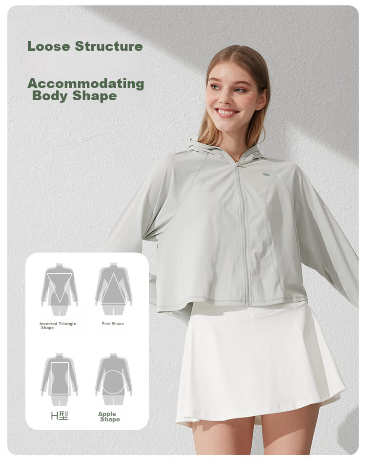 Beneunder Women's Sunscreen Jacket UV Protection Quick-Dry Loose Fit Stand Collar Casual Outdoor AL002 Ink Gray XL 12