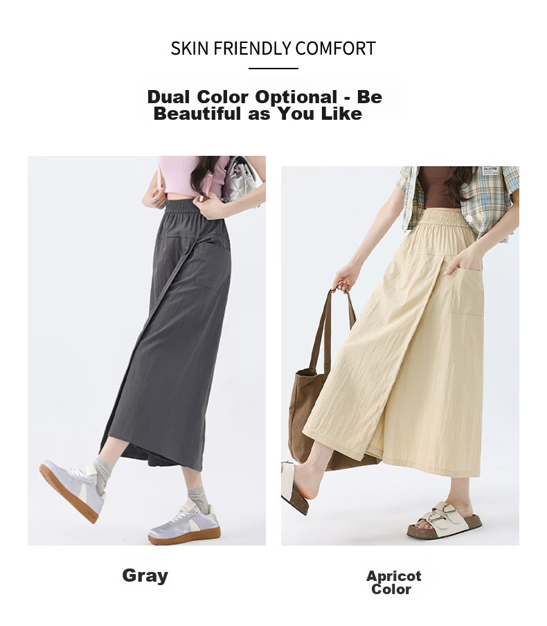 FitonTon Yamamoto Workwear Skirt Pants for Women, 2025 Popular High-Waist A-Line Bodycon Skirt Wide-Leg Trousers for Wome 7
