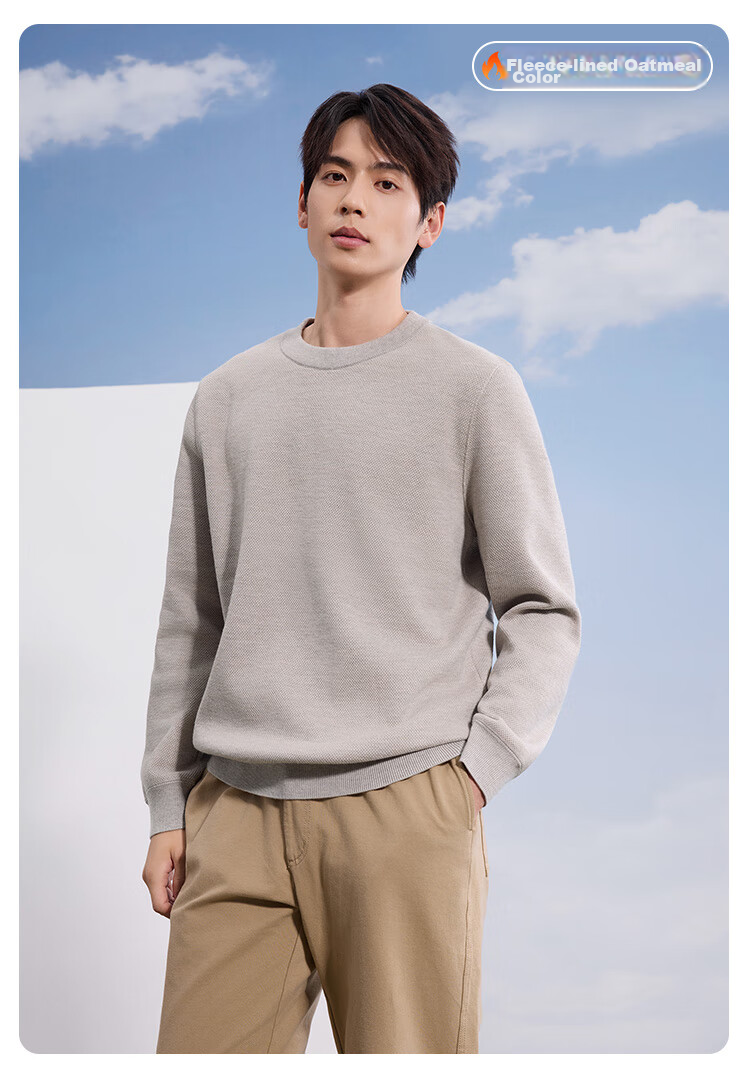 JD Original Sweater Knit Pullover for Men, Autumn And Winter Business Casual Warm Wool Base Layer, Black, M 21