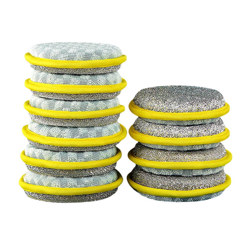 CHUSHE Double-Sided Sponge, 10-Pack, 12cm Kitchen Dishwashing Cloth, Alternative to Steel Wool Scrubber, Pot Cleaning Tool, Cleaning Cloth