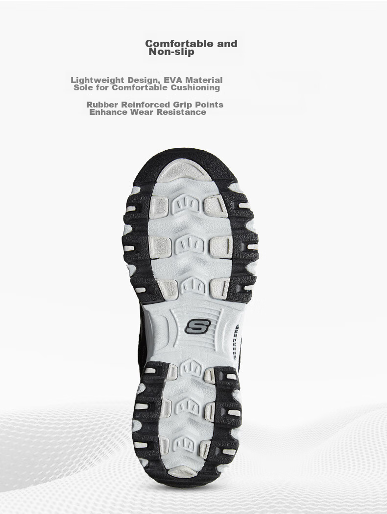Skechers Casual Sneakers D'lites Black And White Panda Style Couple's Matching Unisex Black/white Size 35 6