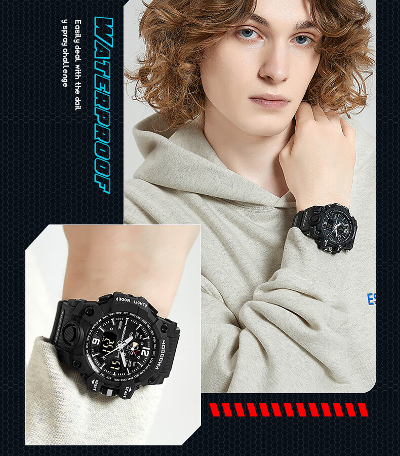 Children's Electronic Watch for Boys, Students, Primary and Secondary School Students, Waterproof Sports Watch with Night Light Alarm, 40,000 Kilometers 12