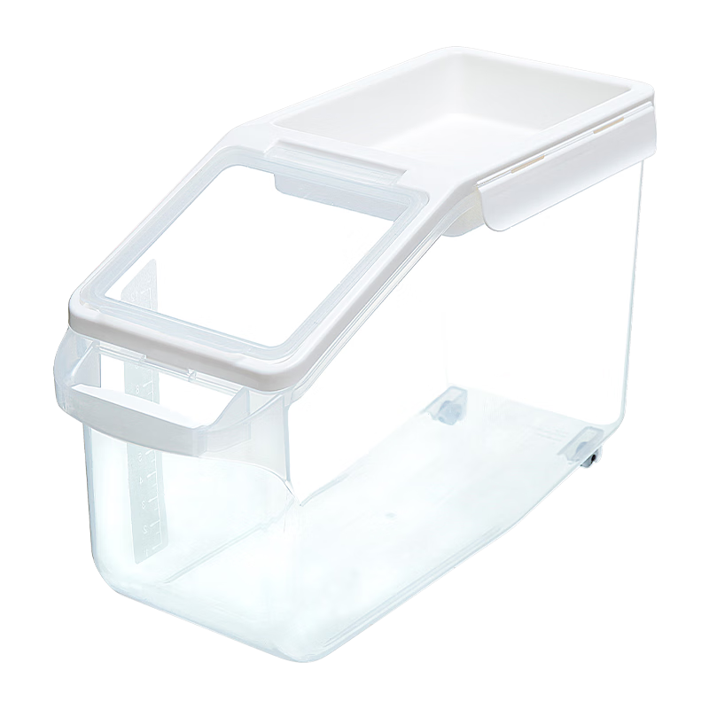 Xitianlong Upgraded Thickened Transparent Rice Storage Container Moisture-Proof Insect-Proof Sealed Rice Bin with Wheels 12L Capacity