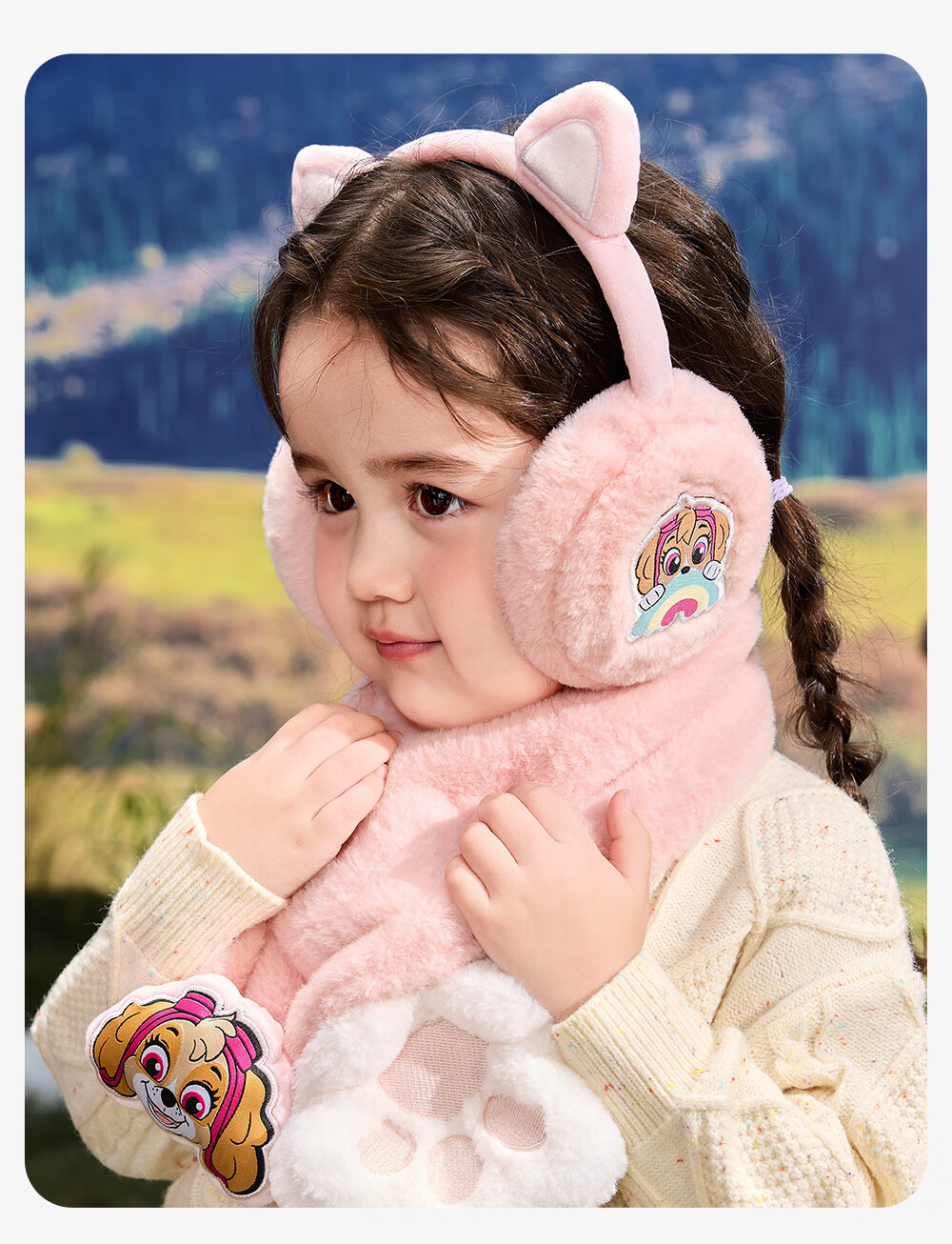 PAW PATROL Kids Warm Plush Ear Muffs Unisex Baby Cold Protection Cute Ear Warmer Navy Blue; 0388 15