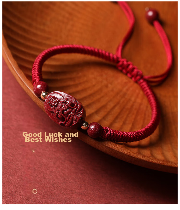 Shichuanbaishi Cinnabar Bracelet, 2026 Year of The Horse Zodiac Year, Red String Bracelet for Good Luck, Mingwang Zodiac Buddha Amulet, Available in Men's And Women's Styles 17