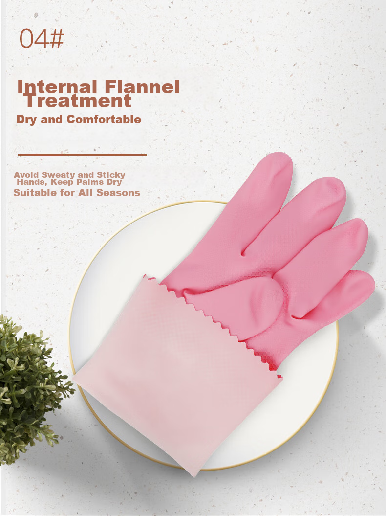 3M Rubber Gloves, 1 Pair Medium-Sized Slim Type, for Household Cleaning, Waterproof And Non-Slip, Soft Kitchen Dishwashing Gloves, Cherry Blossom Pink 2