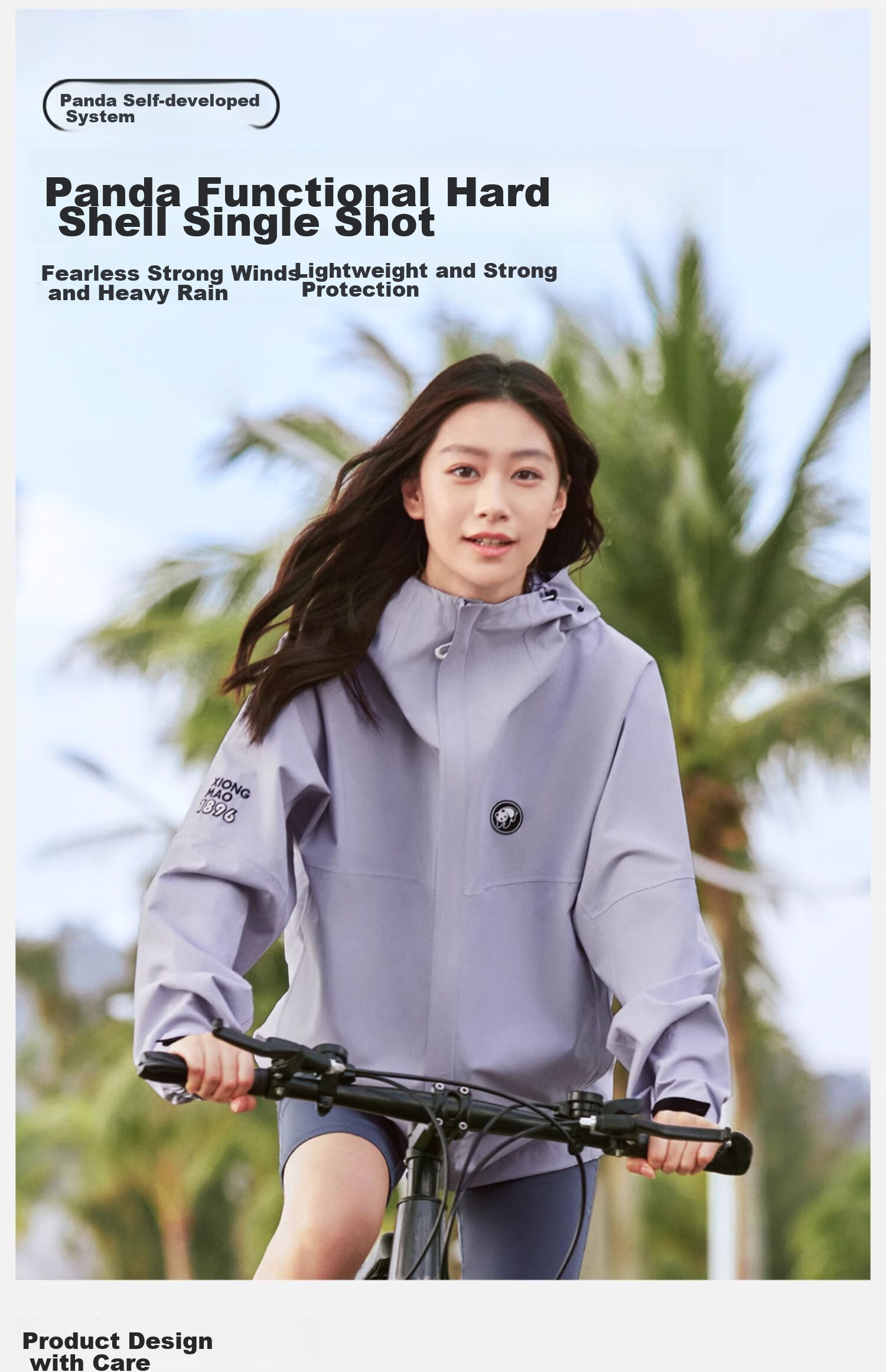 CAMEL Single-Layer Windbreaker Jacket for Men And Women, Waterproof Coat A31166 Phantom Black XL 6