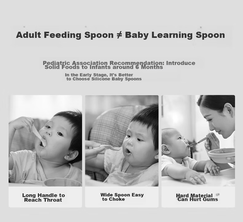 LOCK&LOCK Silicone Spoon, Baby Spoon, Children's Tableware, Fork Spoon, Baby Food Spoon, Soft Spoon for Learning to Eat, Self-Feeding Training Spoo 2