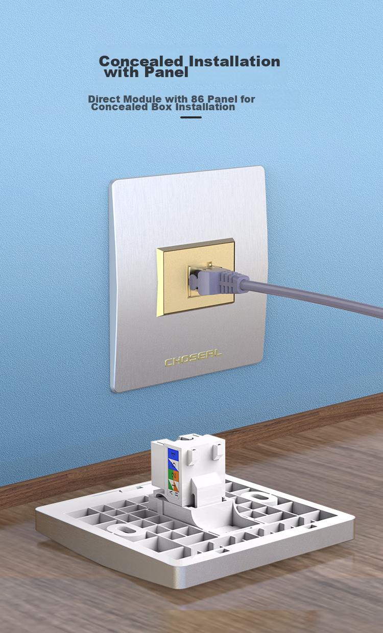 CHOOSEAL (CHOSEAL) CAT6 Gigabit Network Module, RJ45 Connector Socket Panel Network Port Module, Computer Network Cable Engineering Connection Head, White, QM6010WT 9