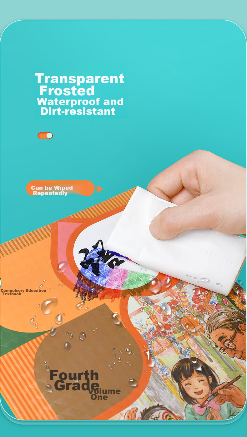 Huaxiawanjuan, 30 Diamond Pattern Transparent Frosted Waterproof Self-Adhesive Book Covers, Book Wraps, Book Film, Book Covers for Primary School Students in Grades One to Six, Junior And Senior High School Textbooks And Workbooks, Book Cover Film 9