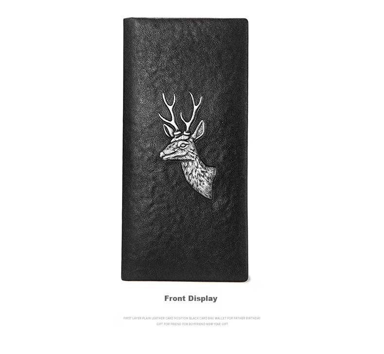 Meizhouyeniou Men's Long Wallet, Genuine Leather Business Casual Deer Head Logo Multifunctional Purse, Birthday Gift for Boyfriend 17