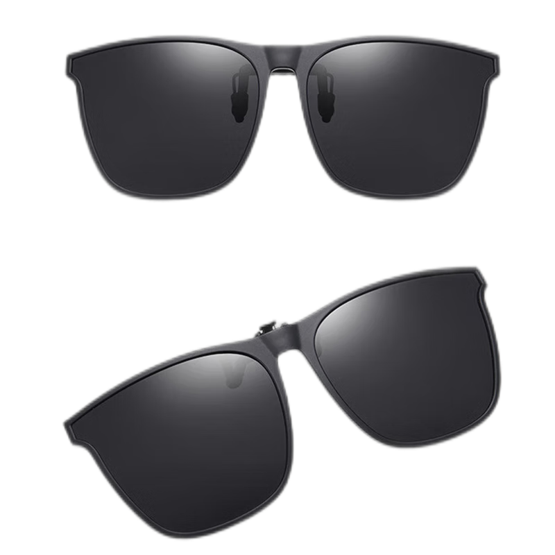 Baixiaoshe Myopia-Resistant GM Sunglasses Clip-Ons, 1 Pair [Sunglasses], Day And Night Use, Unisex for Driving