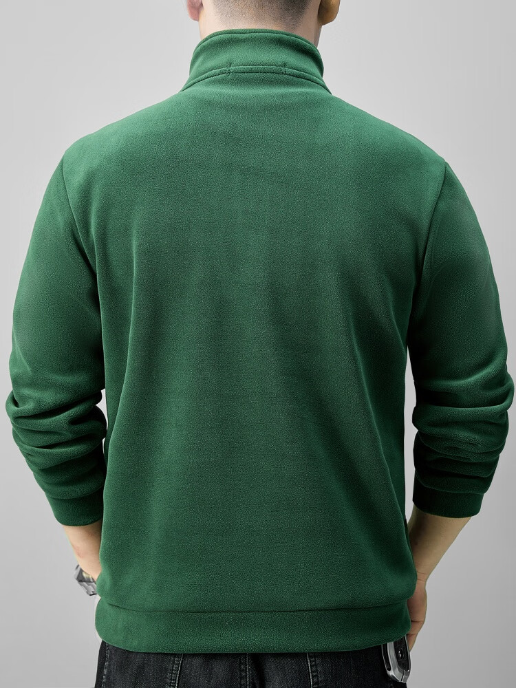 JEEP Fleece-Lined Sweatshirt for Men, Loose Long-Sleeve T-Shirt, Men's Trendy Clothing, Style 053, Black, 2XL 10