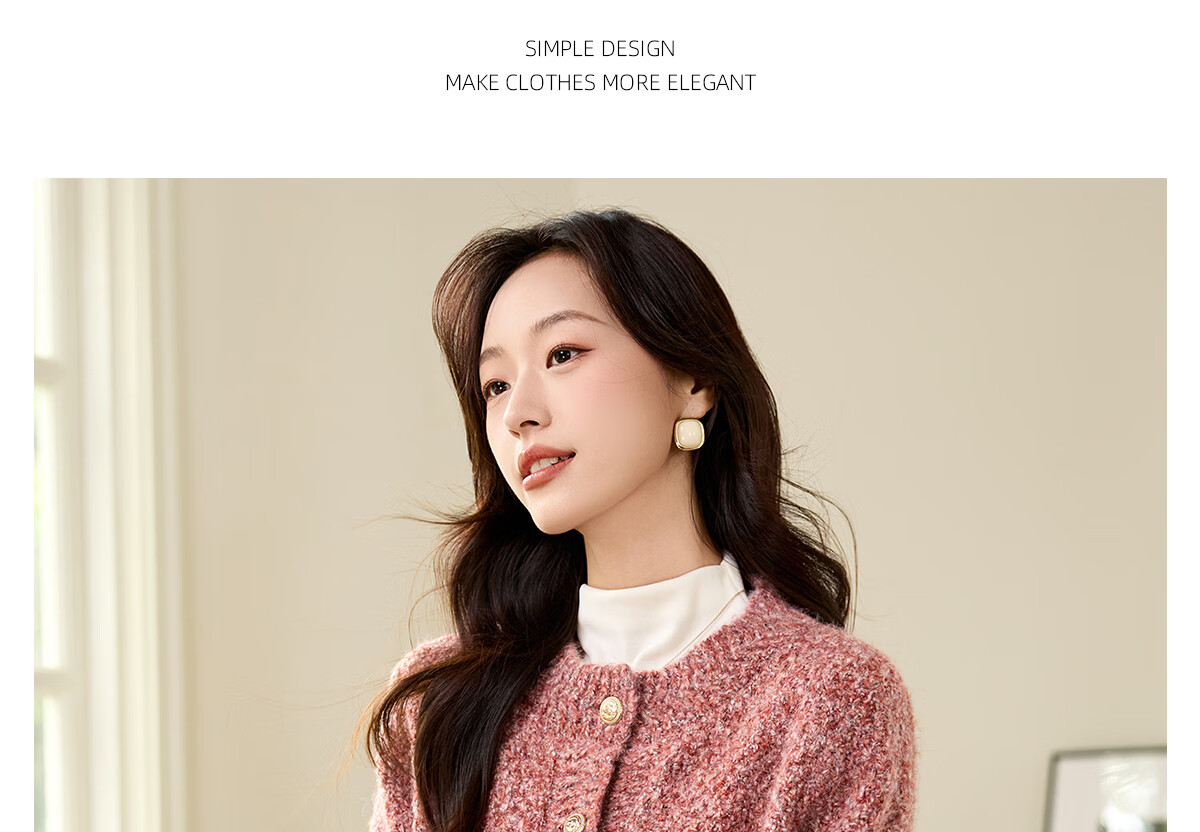 PinCai Women's Knitted Cardigan New Year Battle Robe Little Chanel Style Soft Wool Crew Neck Sweater P144U4016 6