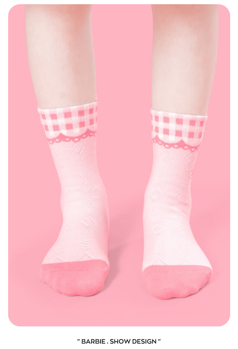 Barbie Children's Socks, Girls' Mid-Calf Cotton Socks for Spring And Autumn, Cute Long Socks for School-Age Girls 14
