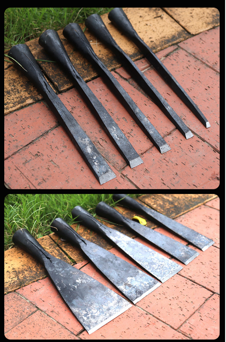 homeglen 钢锻打木工凿子手工锻打老凿子扁木工工具老式凿子 夹钢6分