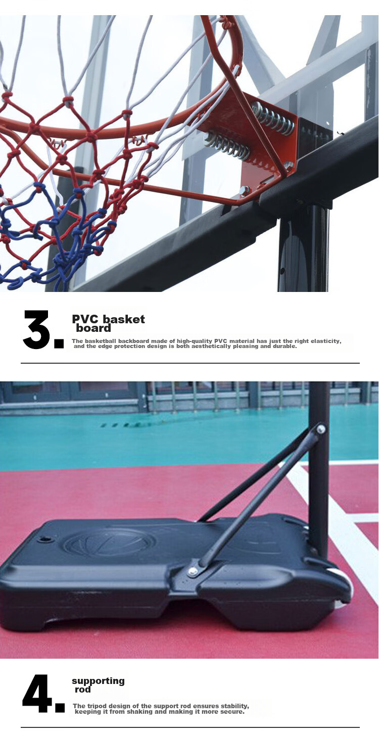 LIVEX Outdoor Portable Adjustable Children's Basketball Hoop for Indoor And Outdoor Use, Home Mobile Basketball Stand 5