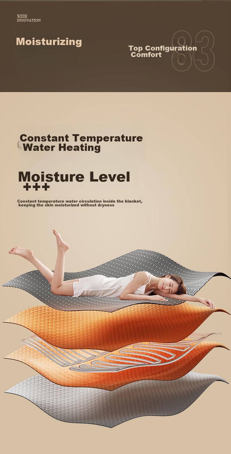 Huanding Water Heating Blanket, Sold by JD, 2026 New Model Water Heating Electric Blanket, Water Circulation Electric Mattress Pad, 1.8 Meters X 2 Meters 11