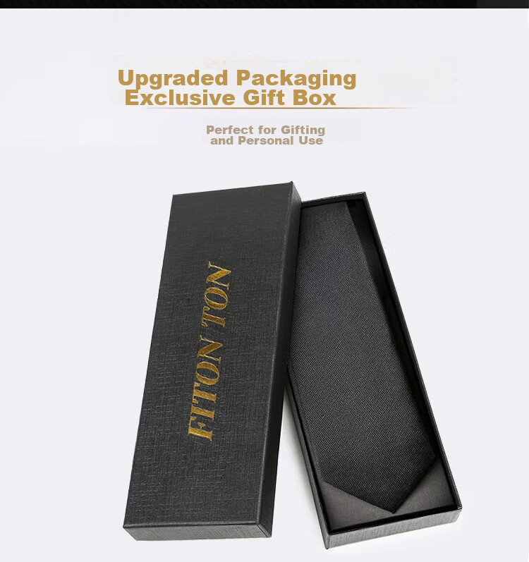 FitonTon Wedding Anniversary Banquet Tie, Men's Business Professional Tie, Gift for Boyfriend, New Year Valentine's Day Present, 8cm Gift Box 9
