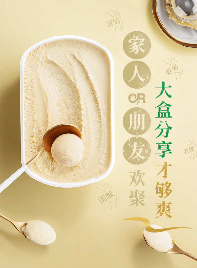 东北大板原味奶糕冰淇淋 500g*1盒 量贩装 生鲜 冷饮 冰激凌-中科礼品