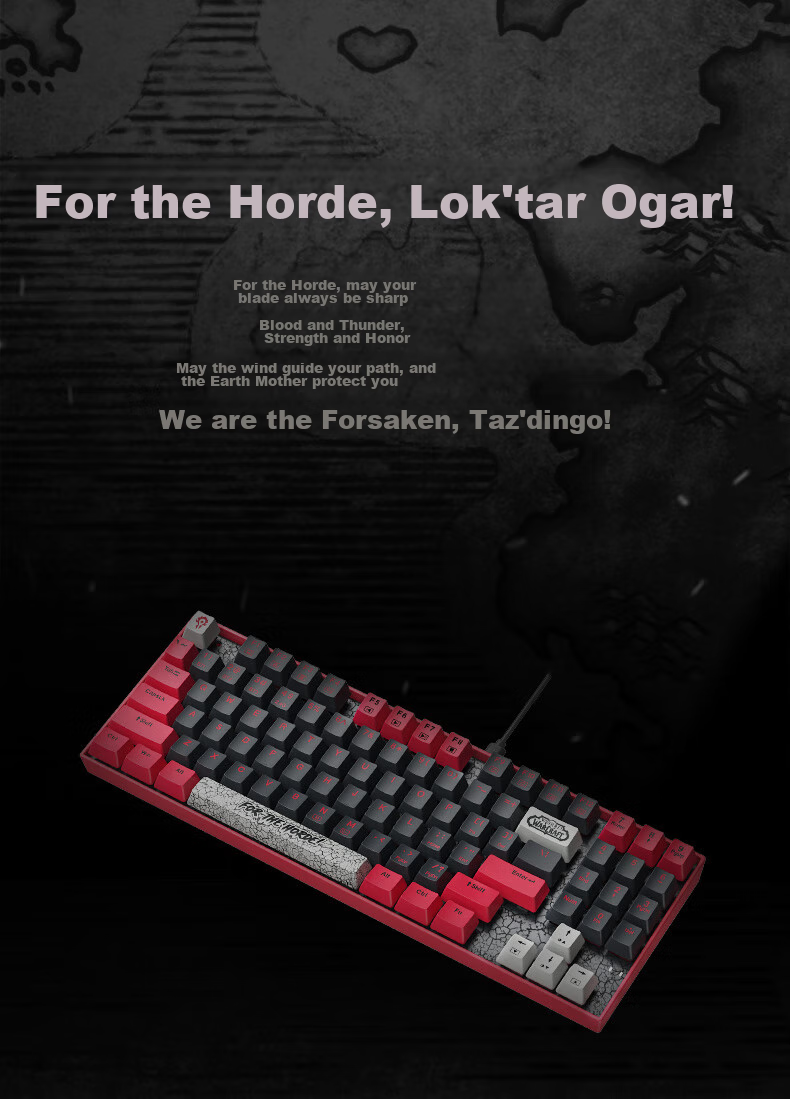 BLIZZARD YGM1 World of Warcraft Official Authentic Game E-Sports Wired Mechanical Keyboard Full Key Anti-Ghosting Hot-Swappable Backlit Custom Switch Mechanical Keyboard - Alliance Blue 3